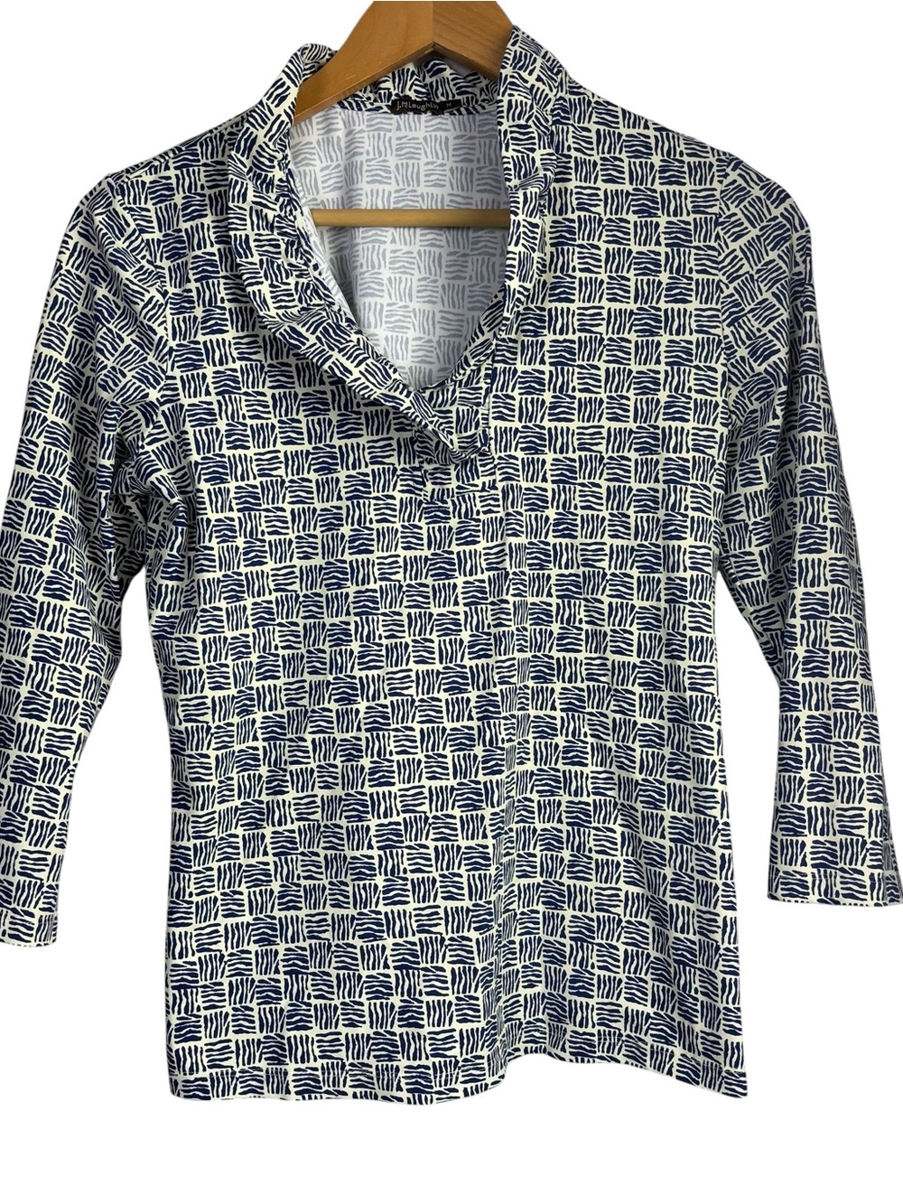 J. McLaughlin Women's 3/4 Sleeve Blouse Blue Women’s Size M
